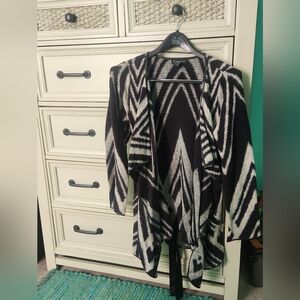 INC International Concepts. Black and White Chevron Cardigan